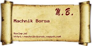 Machnik Borsa névjegykártya